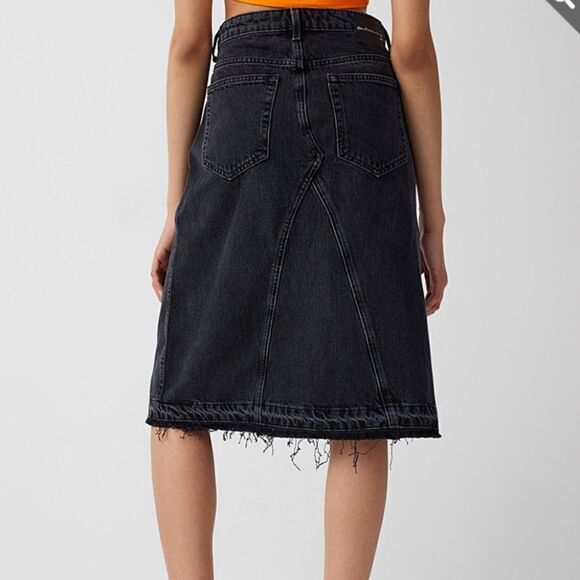 ONLY Sunny Black Denim Knee Length Skirt - Picture 2 of 13